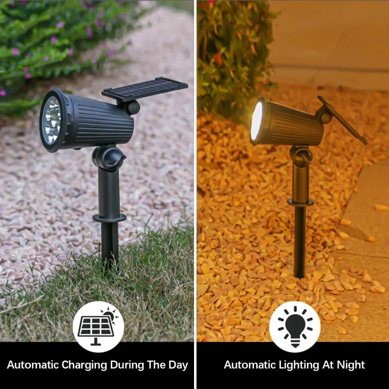 Adjustable RGB Solar Landscape Spotlights, 9 LED