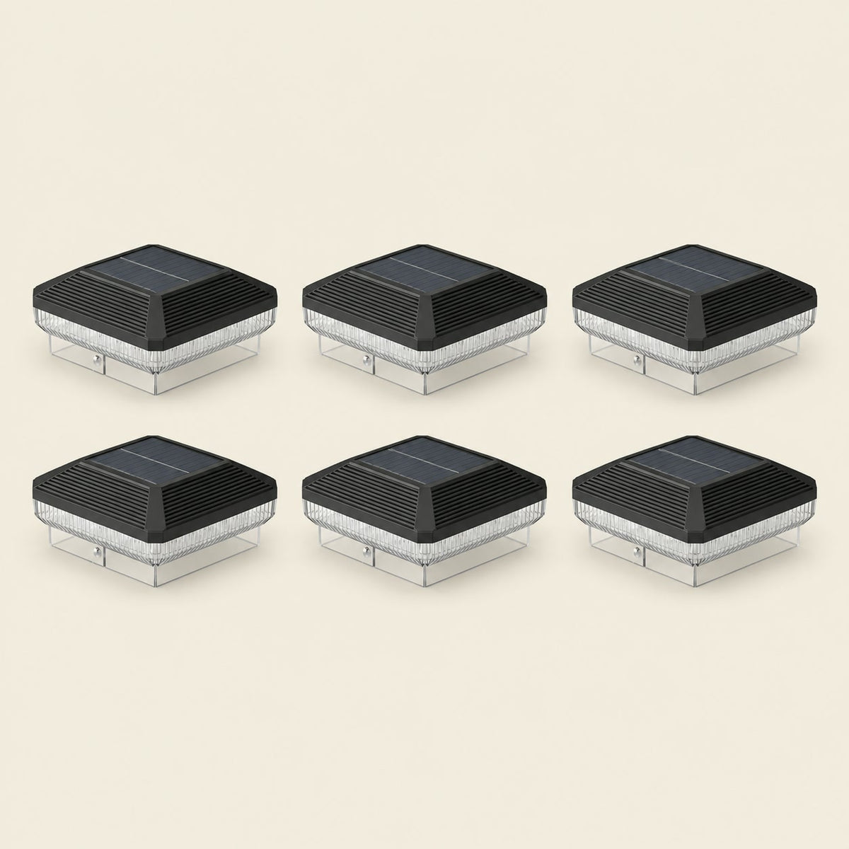 6-Pack Solar Fence Post Cap Lights, 3 Lighting Modes