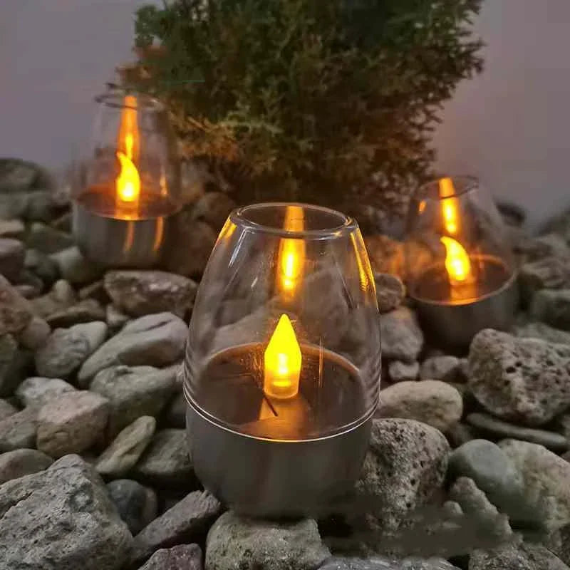 Rechargeable Solar Flameless Candles for Outdoor Decor