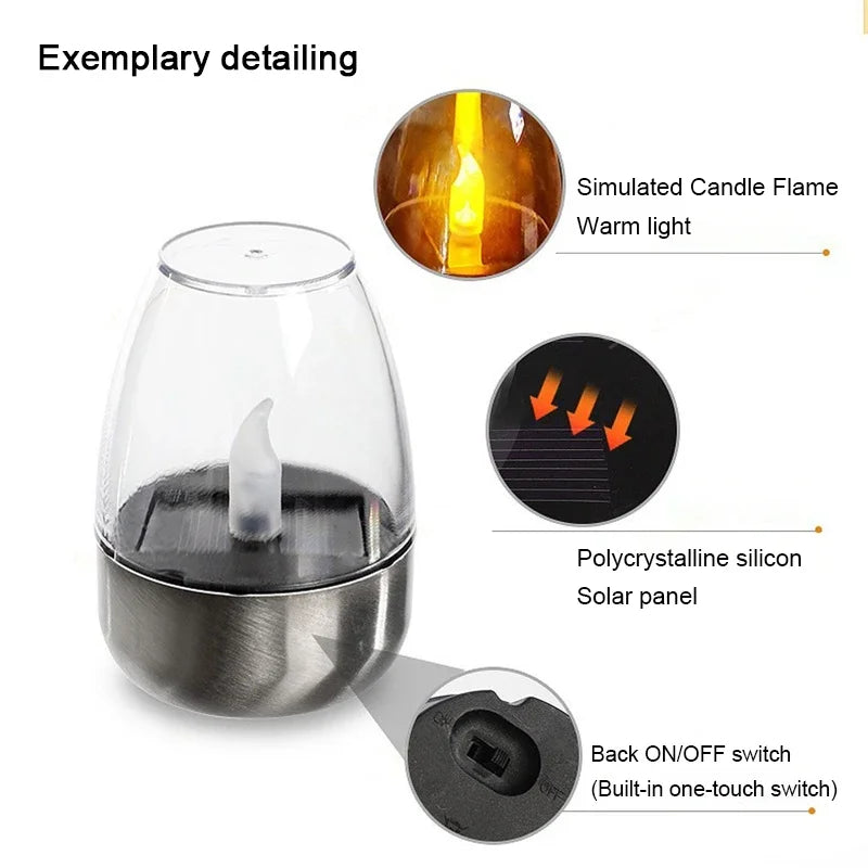 Rechargeable Solar Flameless Candles for Outdoor Decor