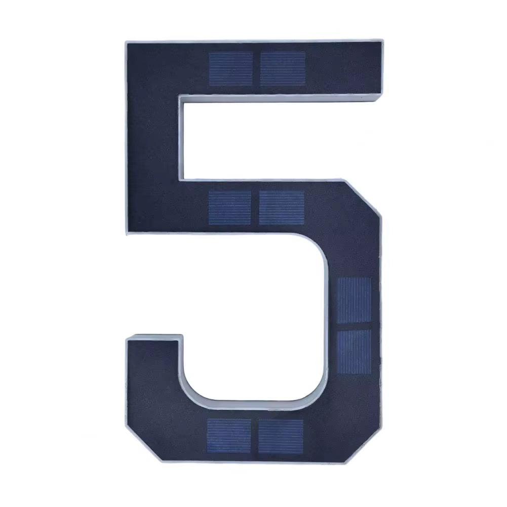 Modern Solar LED House Number Sign with Dusk Sensor