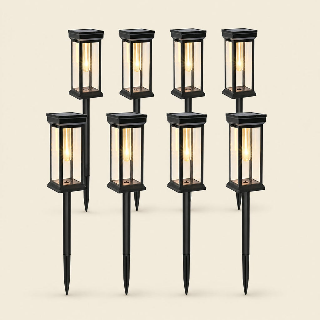 8-Pack IP65 Solar Pathway Lights for Garden & Walkway