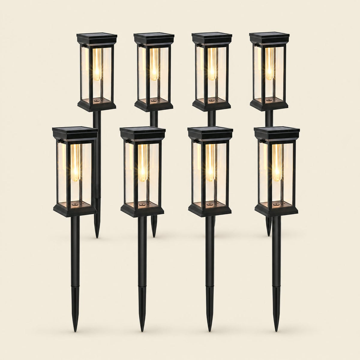 8-Pack IP65 Solar Pathway Lights for Garden & Walkway