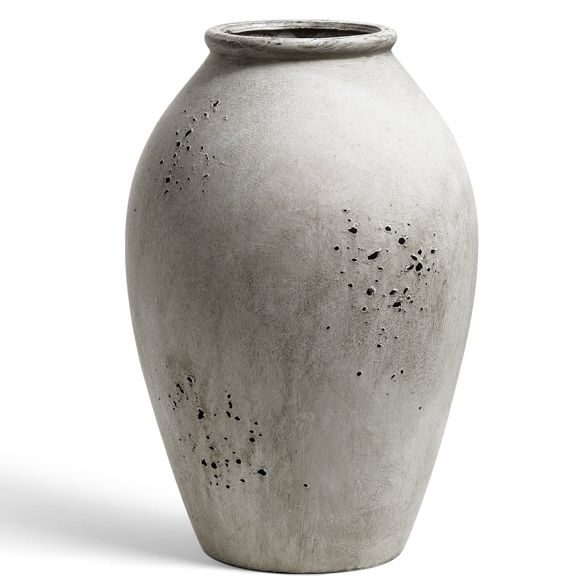 LE TAUCI Ceramic Vase, 13.2 Inch Tall Large Ceramic Vase for Flowers, Rustic Farmhouse Flower Vase for Living Room, Console Table, Entryway and Centerpiece Decor, Speckled Gray Vase