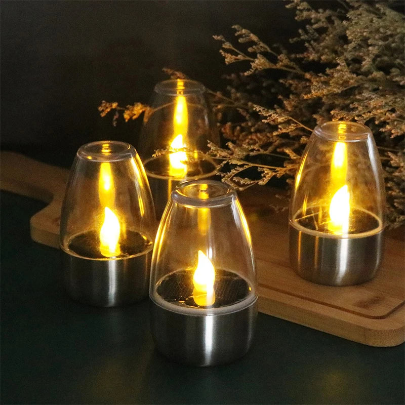 Rechargeable Solar Flameless Candles for Outdoor Decor