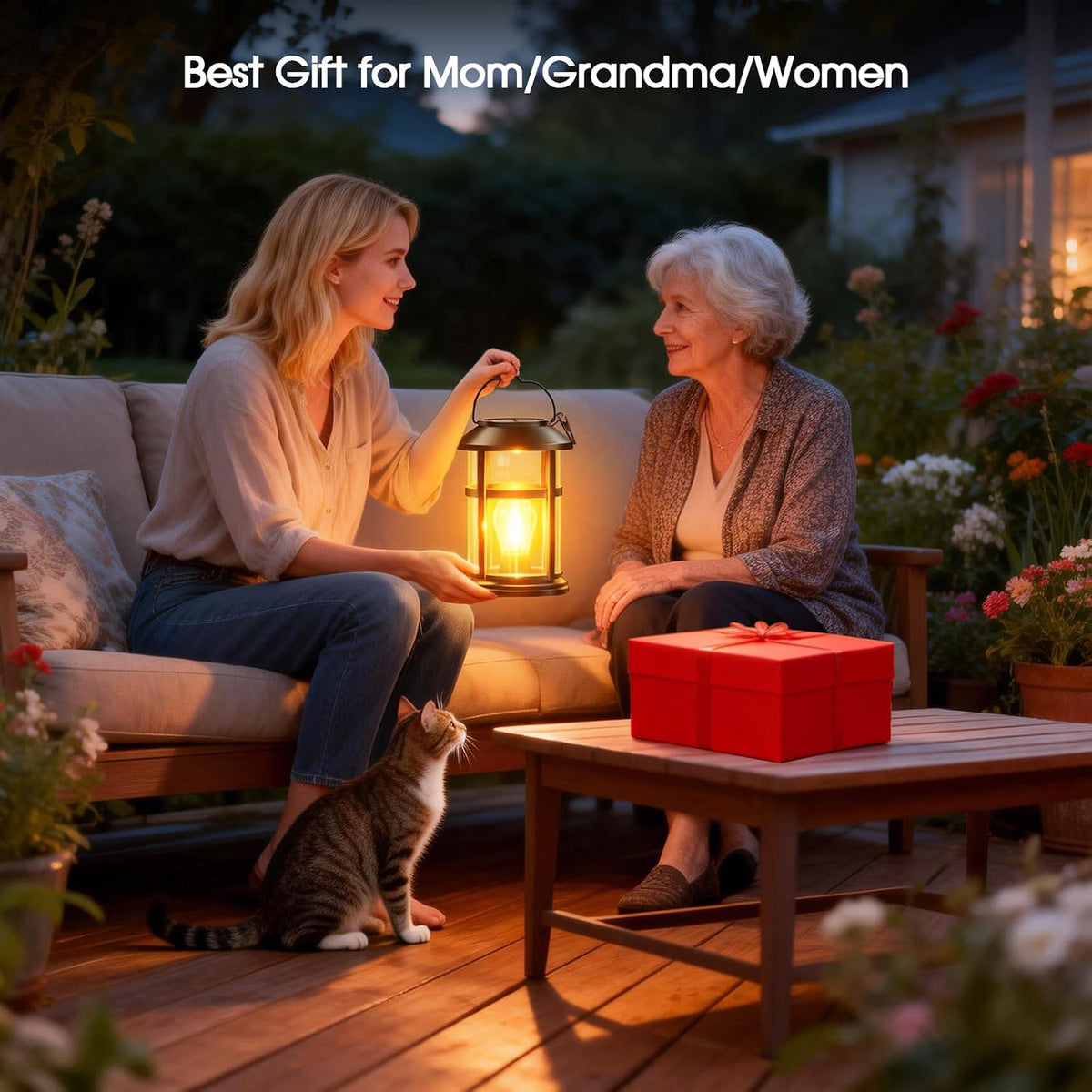 Classic Hanging Solar Lantern with Wall-Mount Hook
