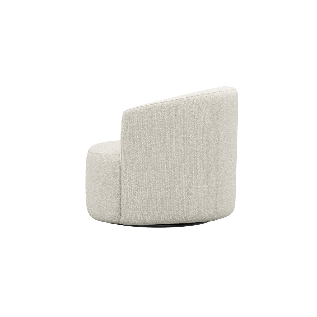 Cream Bouclé Swivel Barrel Chair