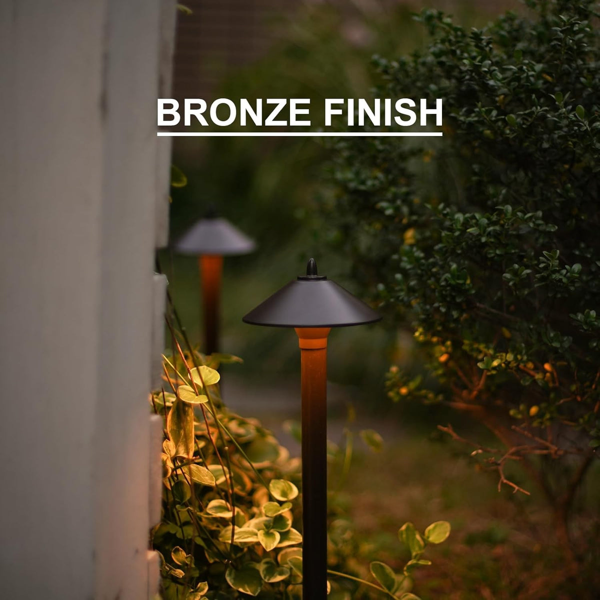 12V Metal Landscape Pathway Lights, 8-Pack, Warm White