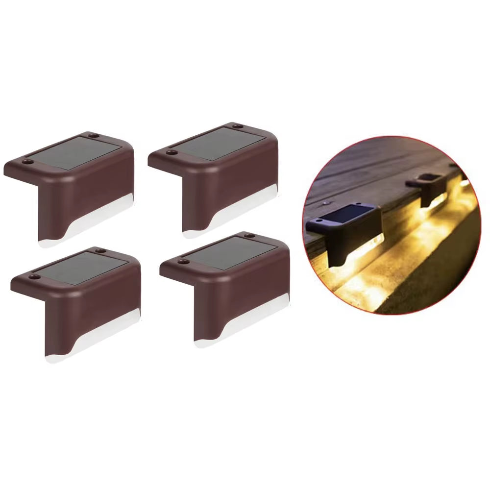 4-Pack Waterproof Solar Deck and Step Lights