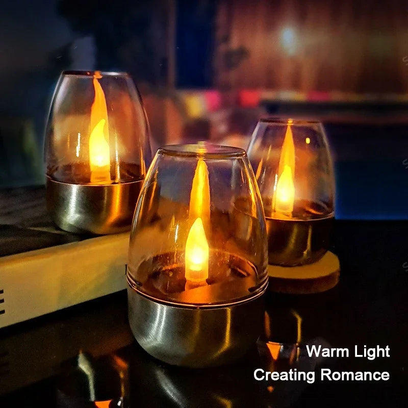 Rechargeable Solar Flameless Candles for Outdoor Decor