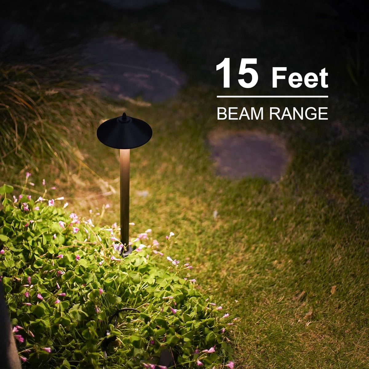 12V Metal Landscape Pathway Lights, 8-Pack, Warm White