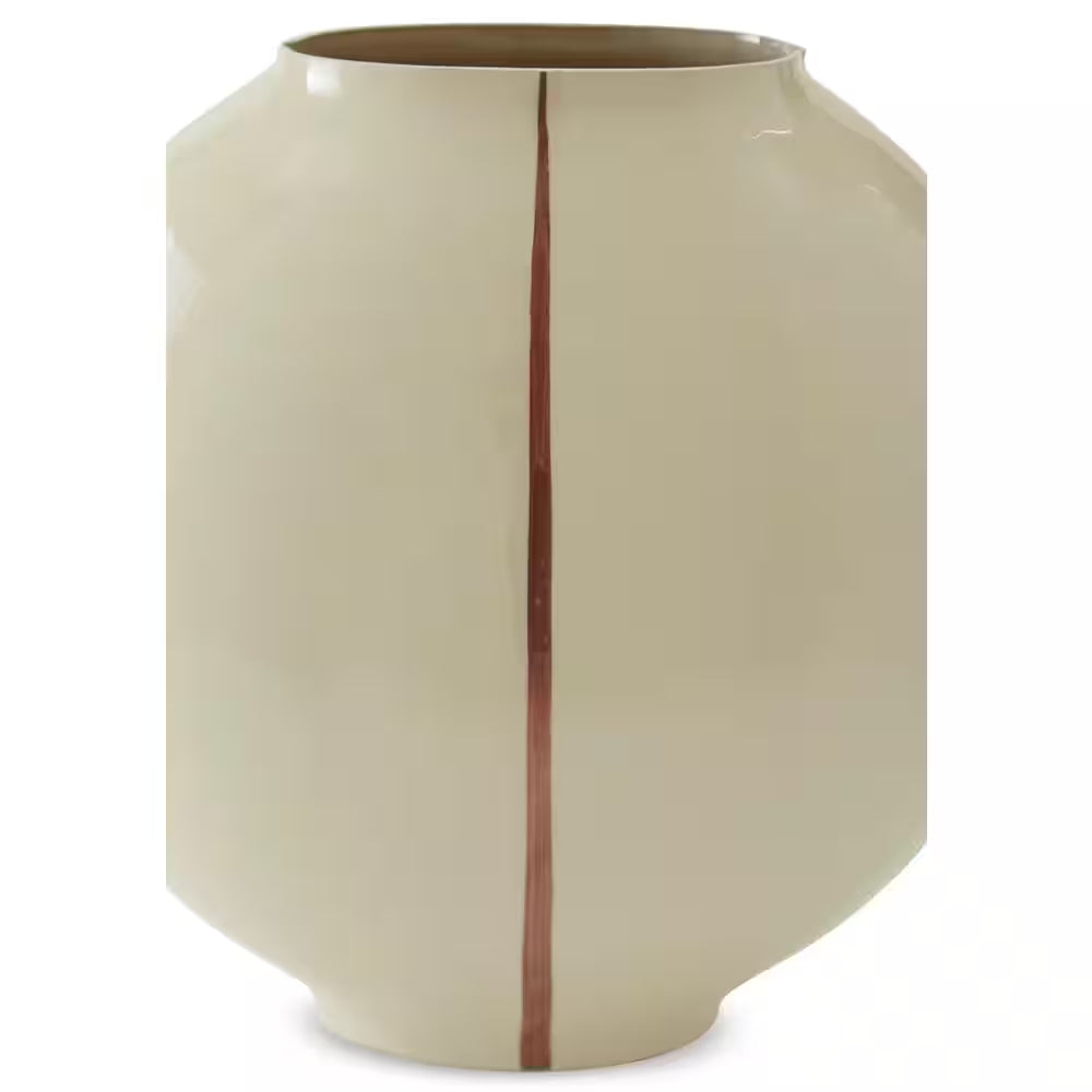 Sheabourne 13 In. H Beige Glass round Decorative Vase