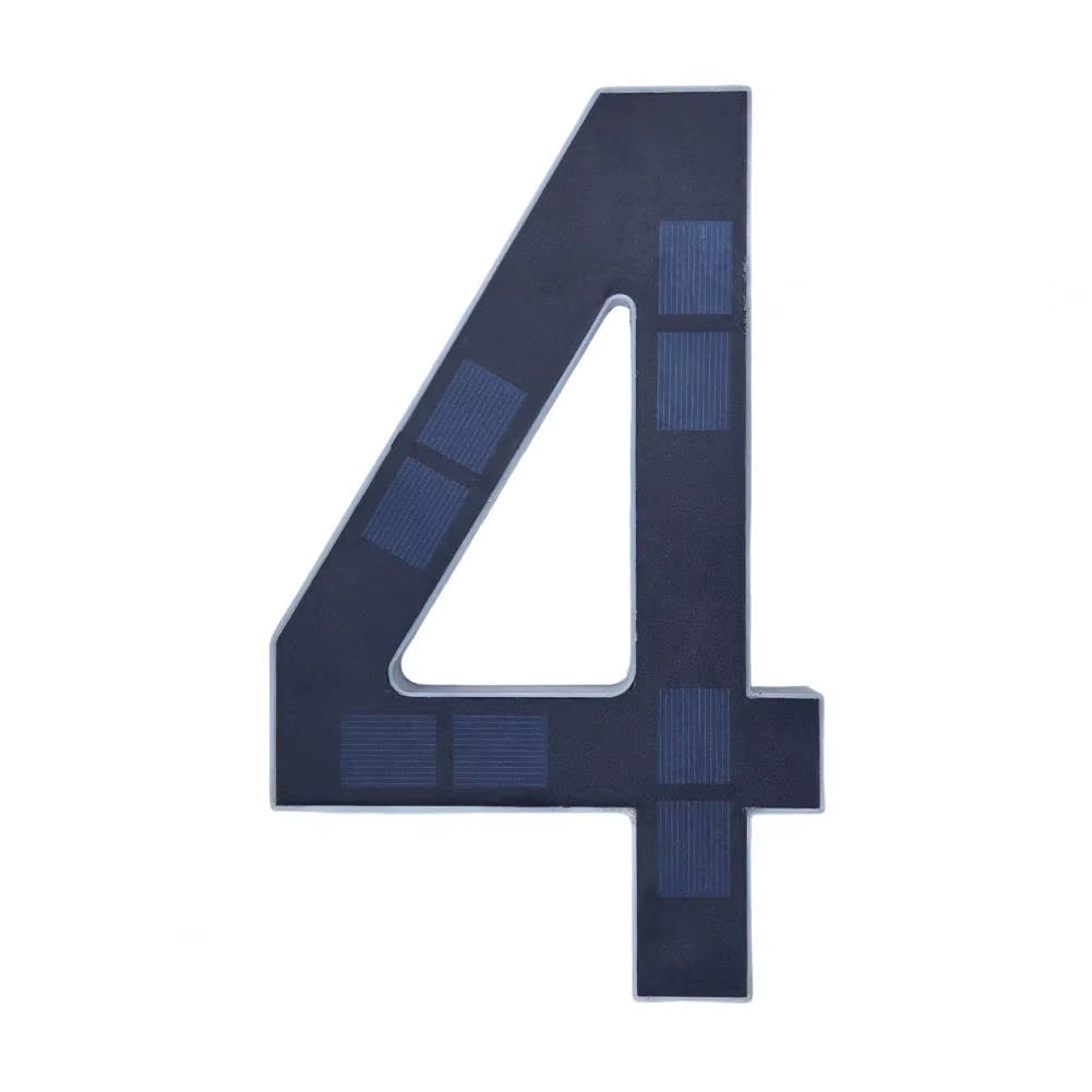 Modern Solar LED House Number Sign with Dusk Sensor