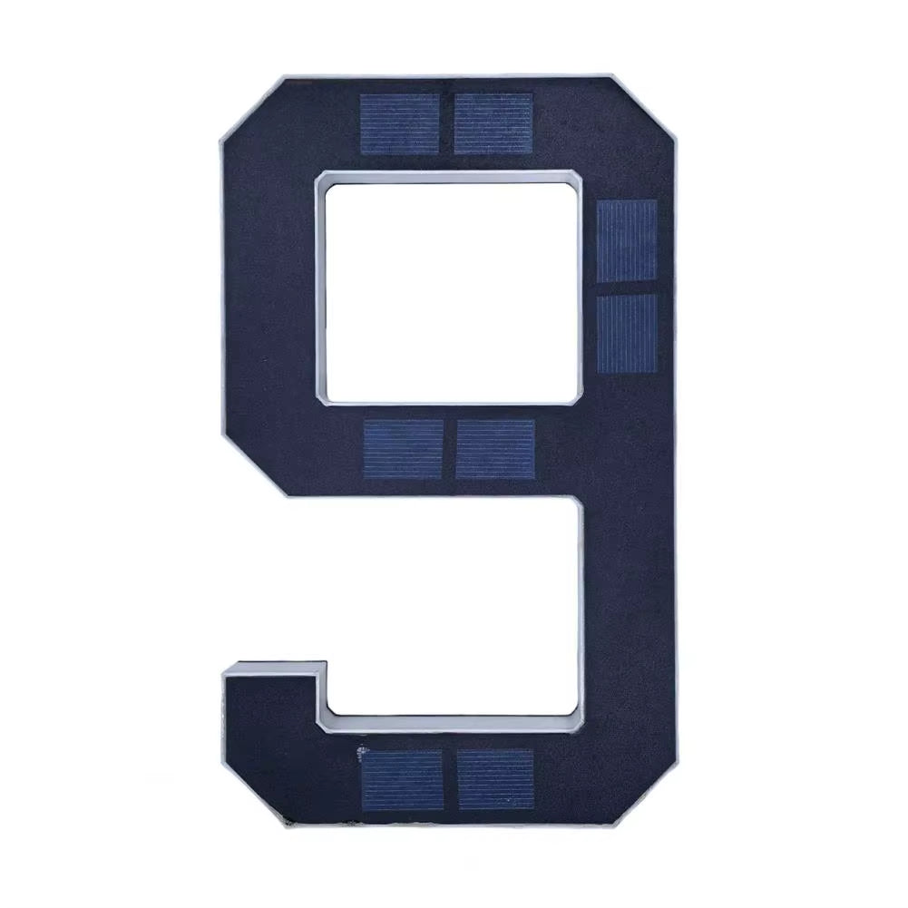 Modern Solar LED House Number Sign with Dusk Sensor
