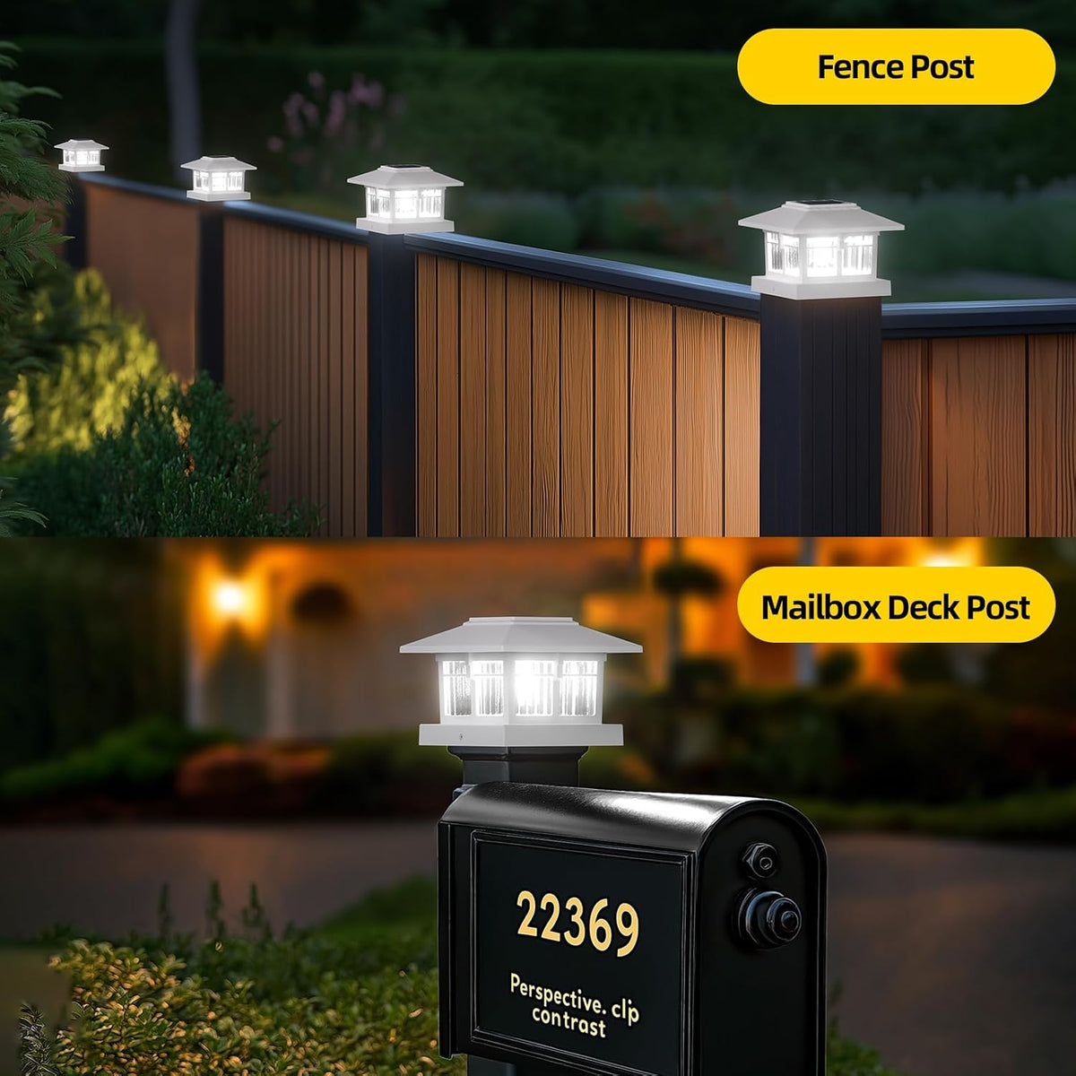 4-Pack Classic Solar Post Cap Lights, Warm & Cool White
