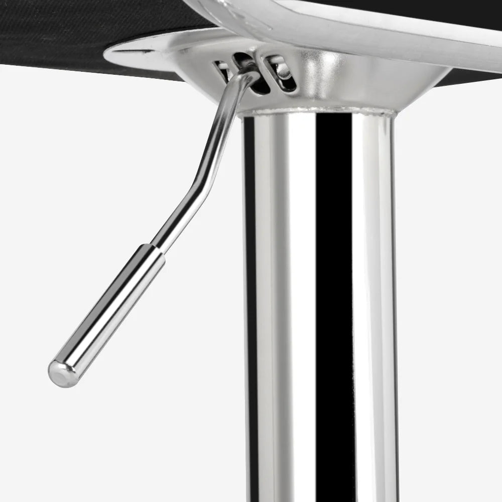 Set of 2 Adjustable Swivel Faux Leather Bar Stools
