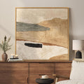Framed Neutral Organic Abstract Canvas Wall Art for Dining Room, 30X30 Inch