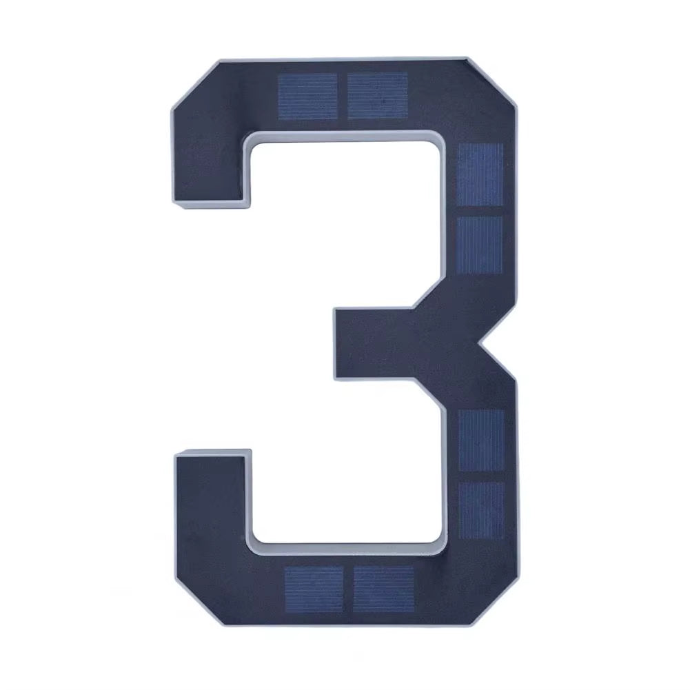 Modern Solar LED House Number Sign with Dusk Sensor
