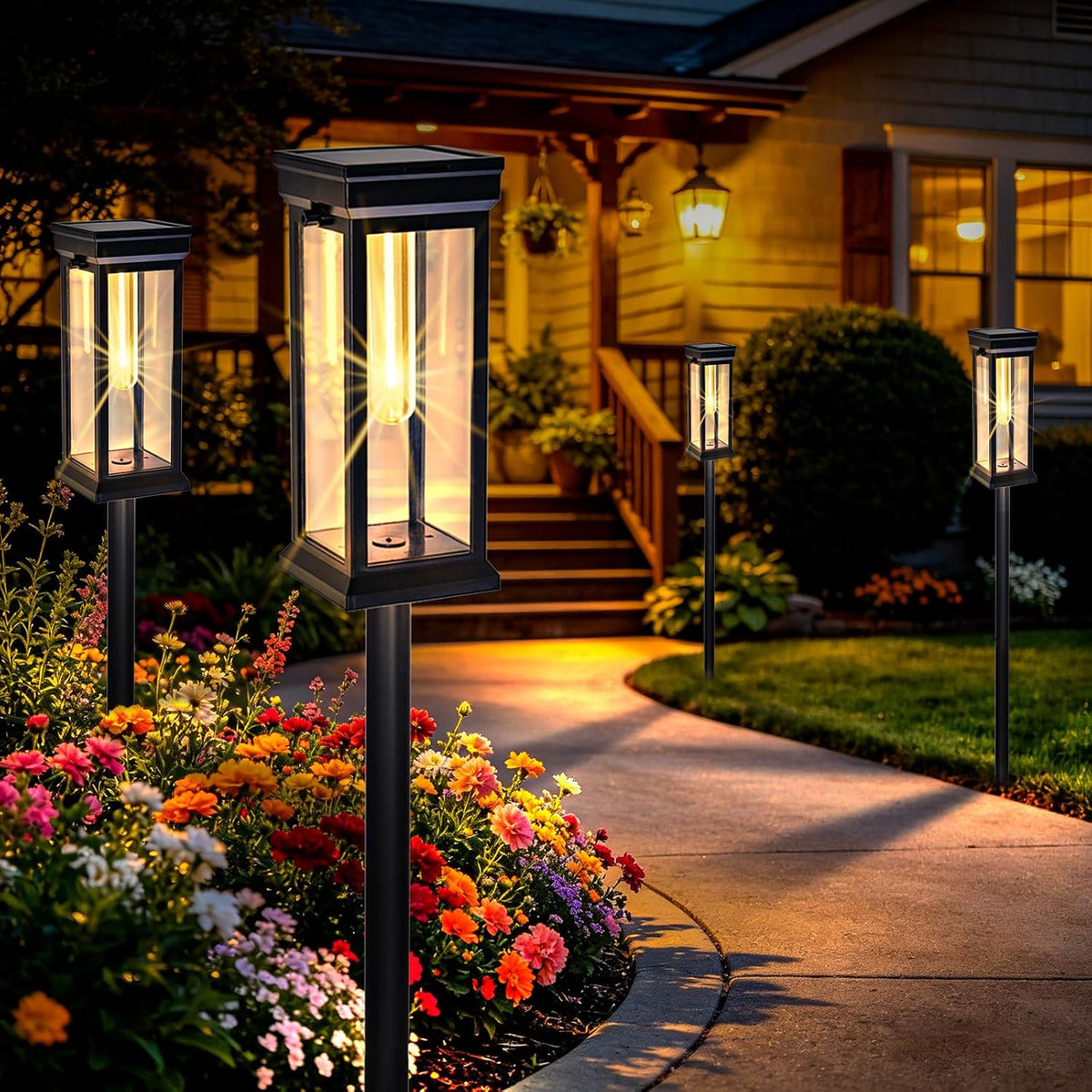 8-Pack IP65 Solar Pathway Lights for Garden & Walkway