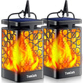 2-Pack Solar Flickering Flame Lanterns, IP65 Waterproof
