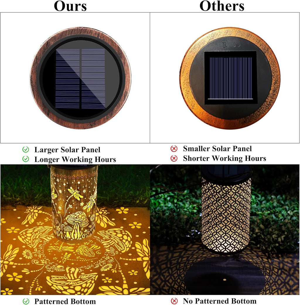 Decorative Solar Lantern with Patterned Light Projection