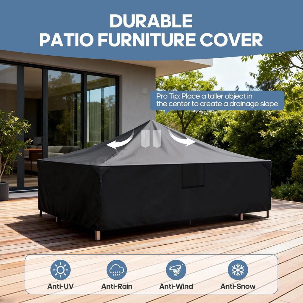 108 x 82-Inch 600D Waterproof Patio Furniture Cover