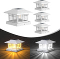 4-Pack Classic Solar Post Cap Lights, Warm & Cool White