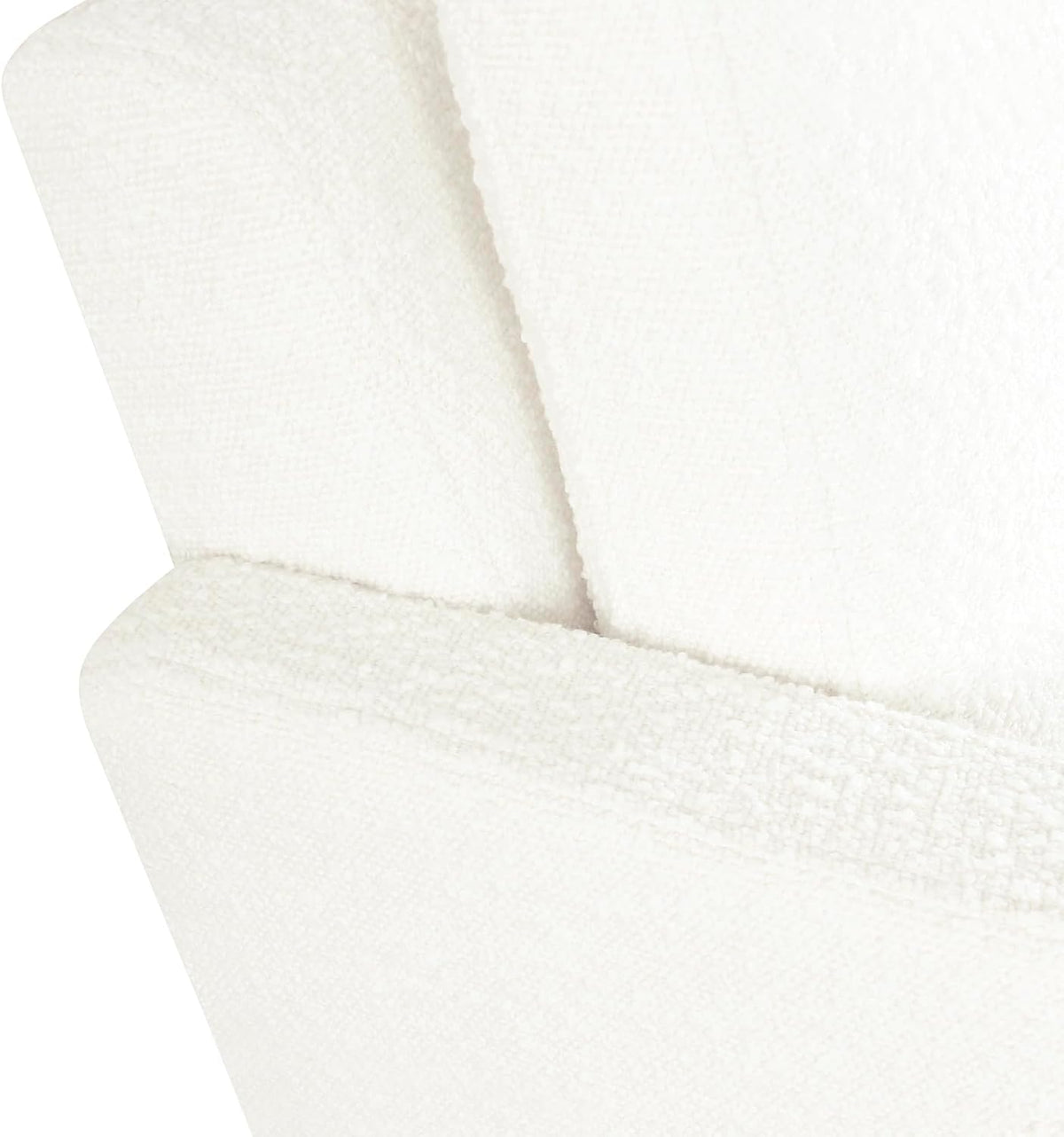 Cream Bouclé Accent Chair with Natural Wood Frame