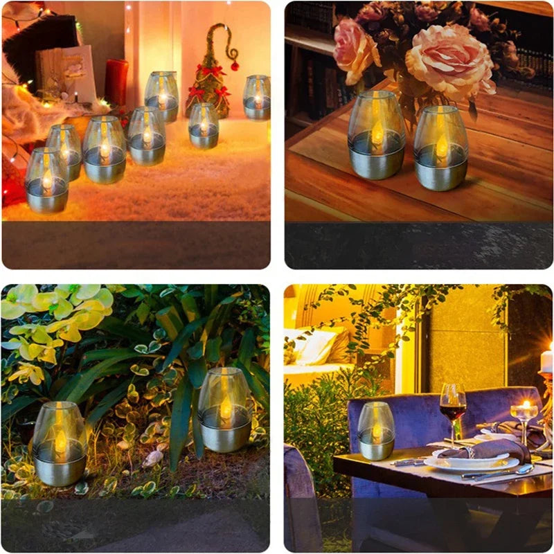 Rechargeable Solar Flameless Candles for Outdoor Decor
