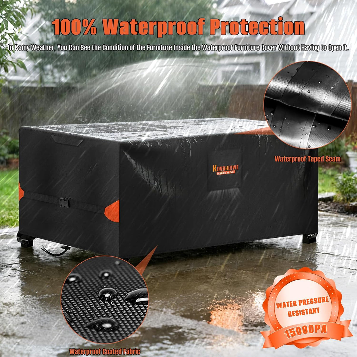 76 x 54-Inch 600D Waterproof Table and Chair Cover