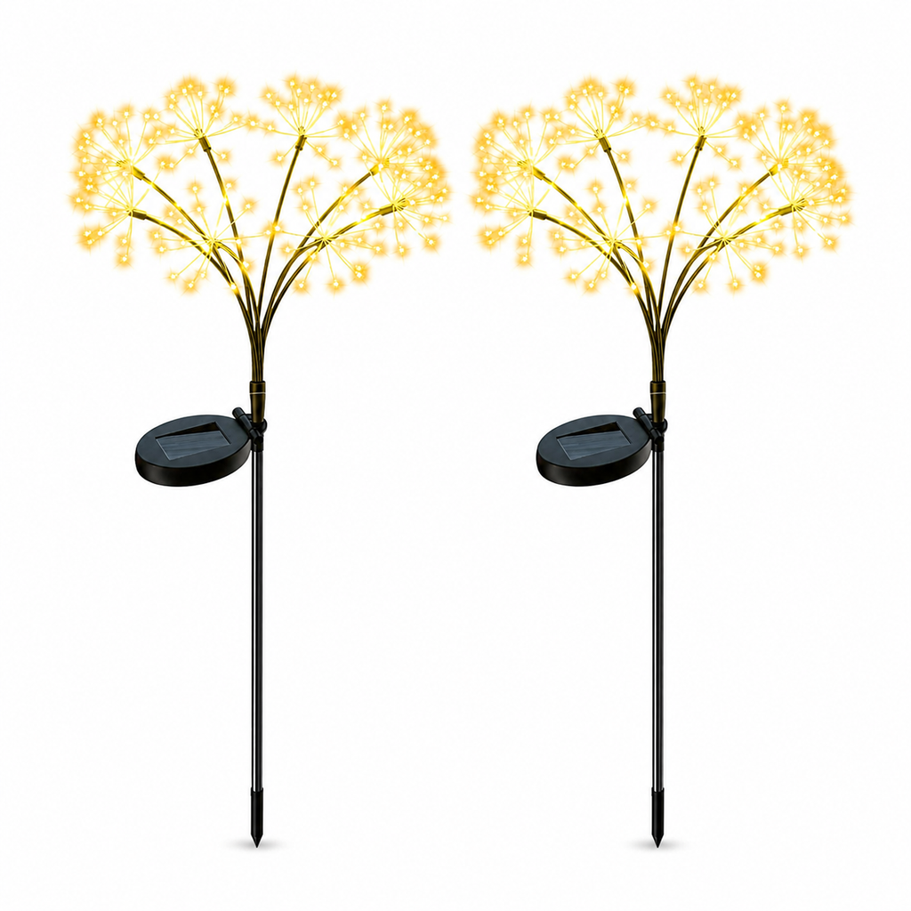 Solar Firework Garden Lights, 2-Pack, 160 LEDs, Warm White