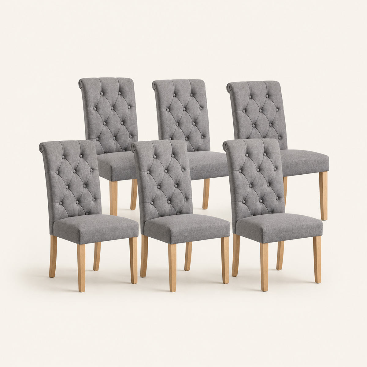 Set of 6 Padded Parsons Upholstered Dining Chairs