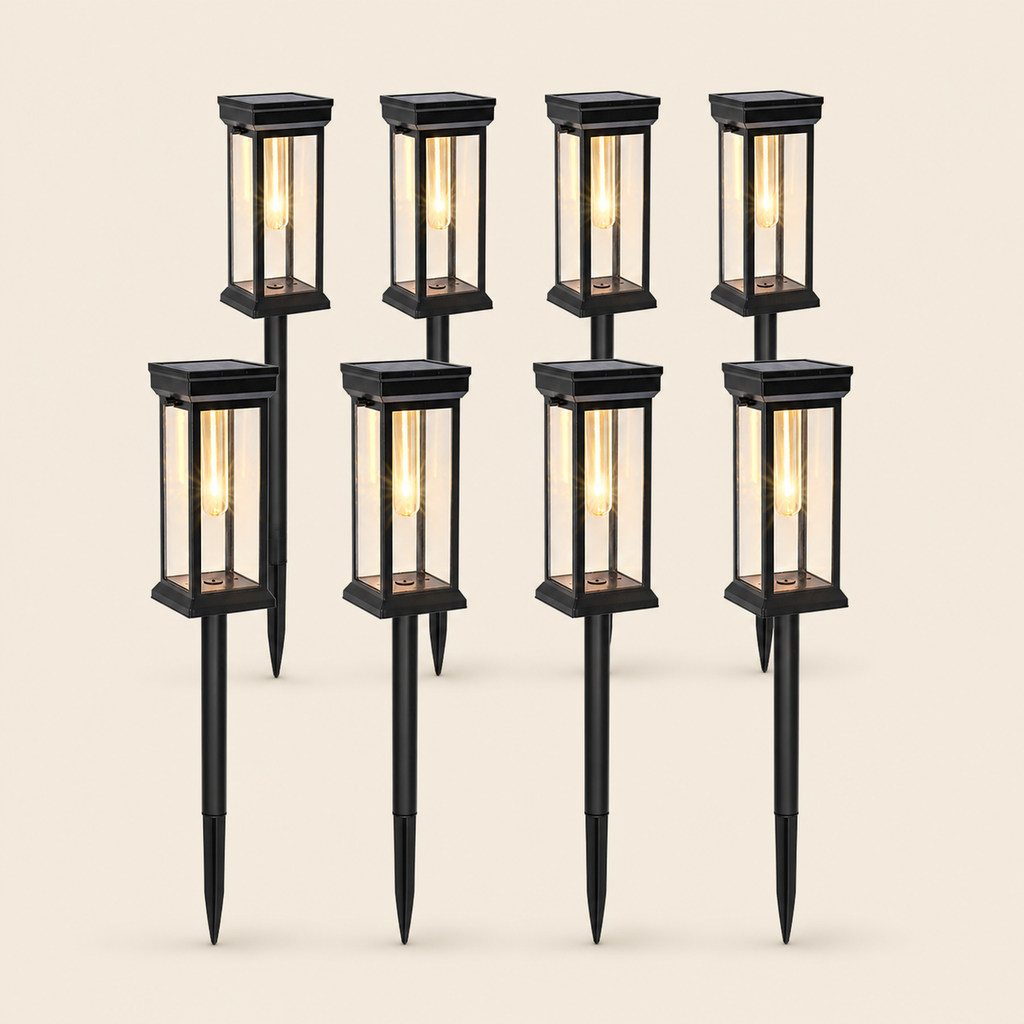 8-Pack IP65 Solar Pathway Lights for Garden & Walkway