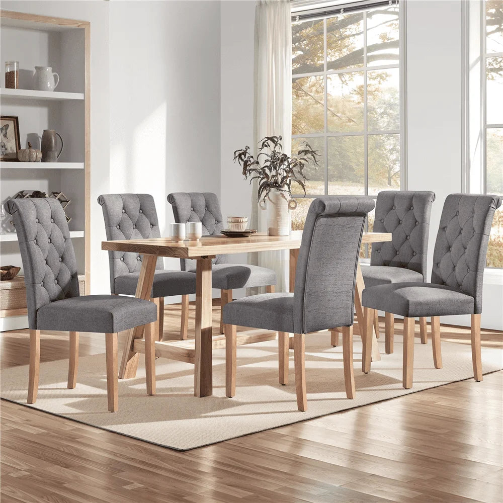 Set of 6 Padded Parsons Upholstered Dining Chairs