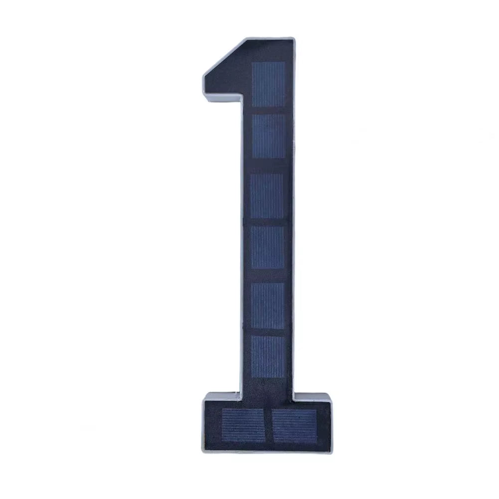 Modern Solar LED House Number Sign with Dusk Sensor