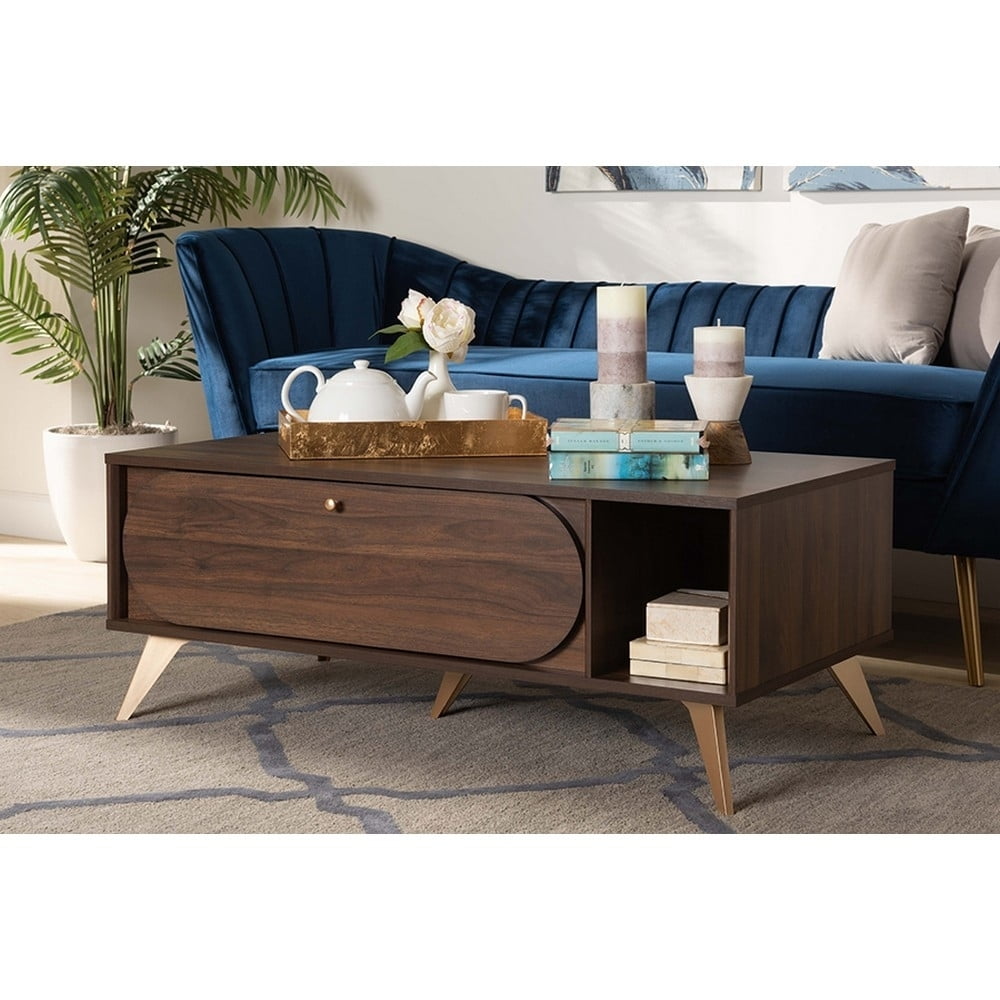 Edel Walnut Coffee Table with Hidden Storage