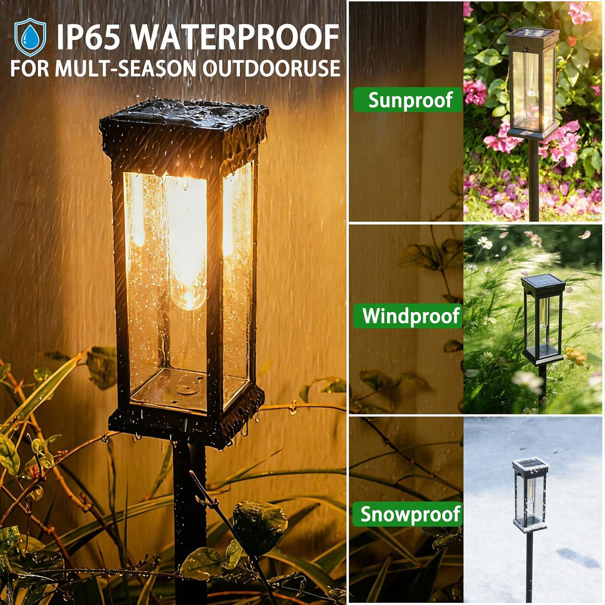 8-Pack IP65 Solar Pathway Lights for Garden & Walkway
