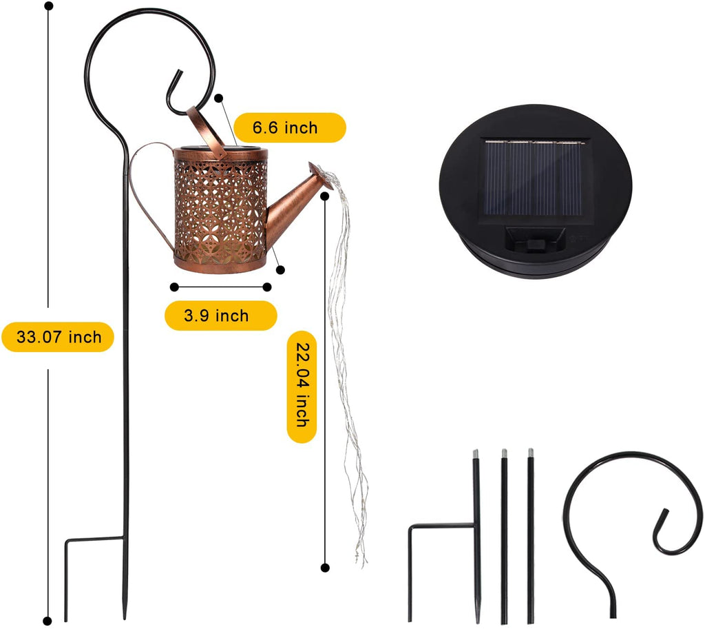 Solar Watering Can Lantern with Cascading Lights