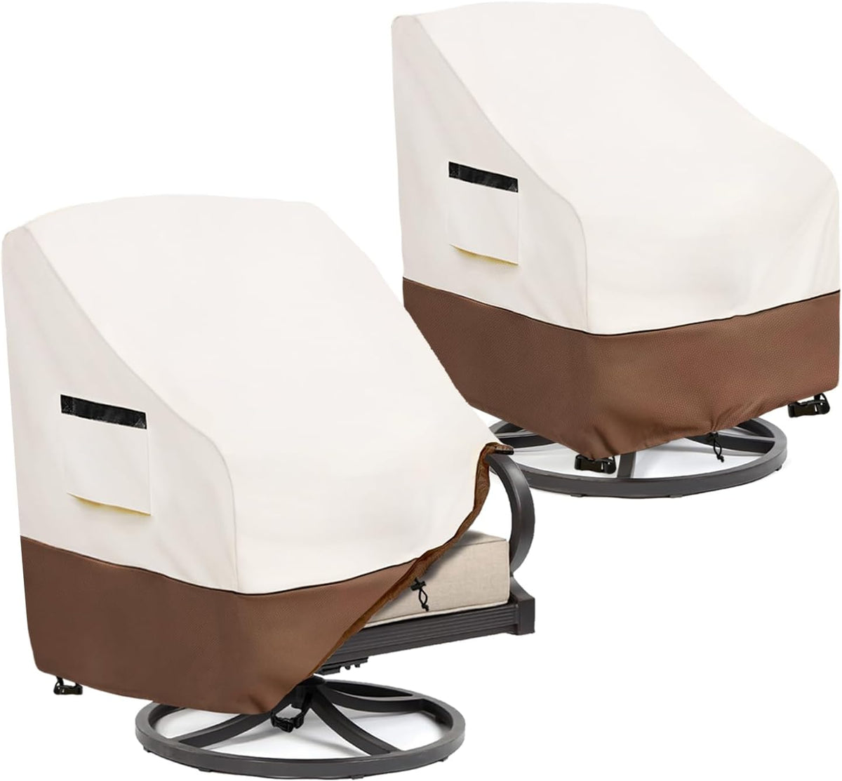 Waterproof Swivel Lounge Chair Covers, 2-Pack, 32 x 34 x 34 Inches
