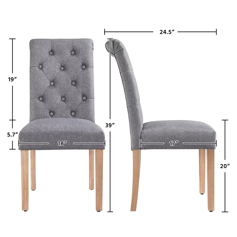 Set of 6 Padded Parsons Upholstered Dining Chairs