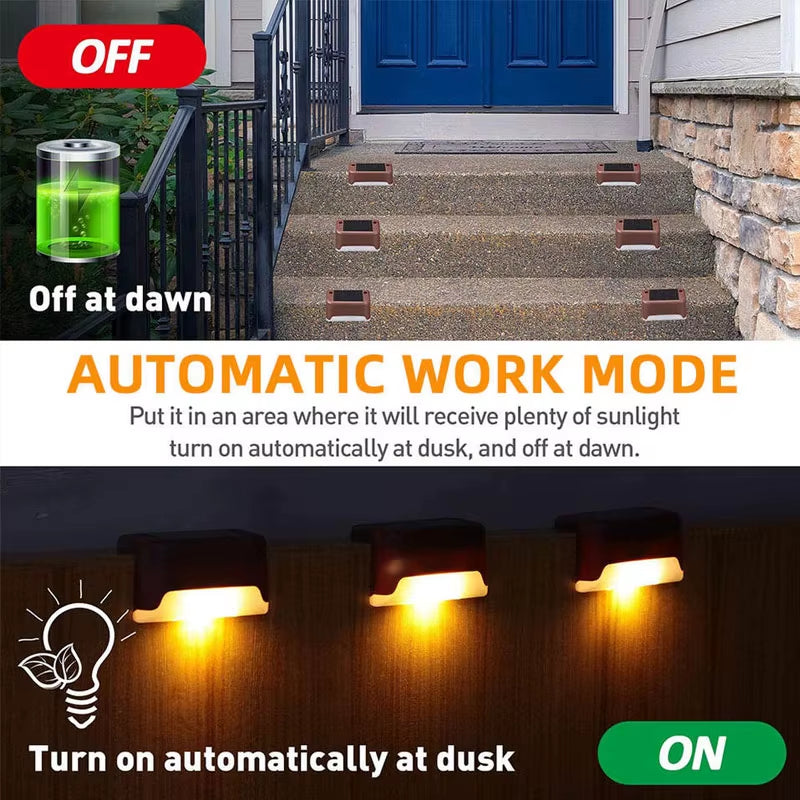 4-Pack Waterproof Solar Deck and Step Lights