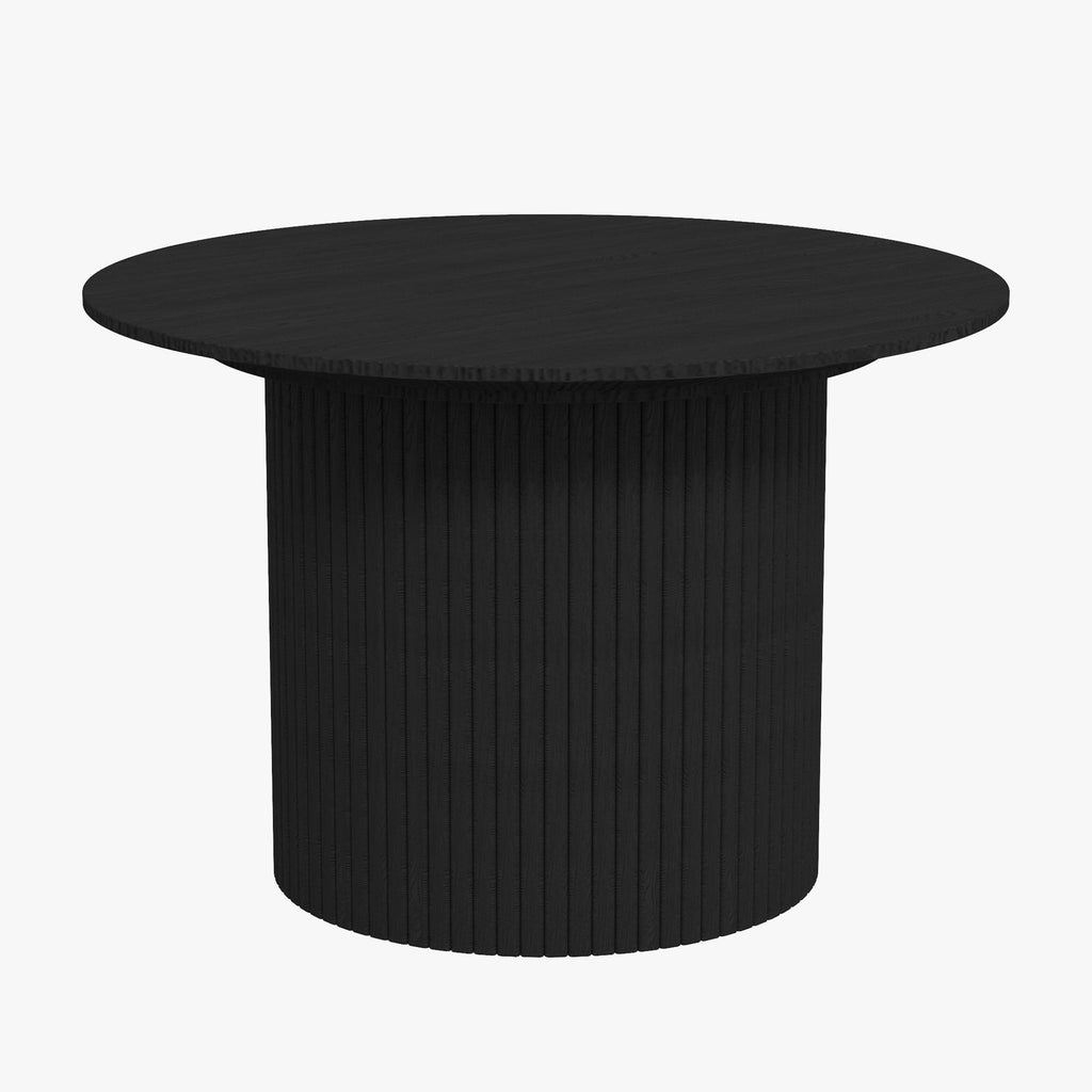 Black Fluted Pedestal Coffee Table, 23.6-Inch