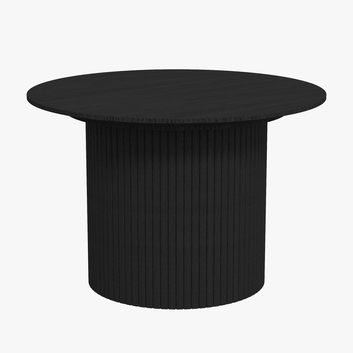 Black Fluted Pedestal Coffee Table, 23.6-Inch