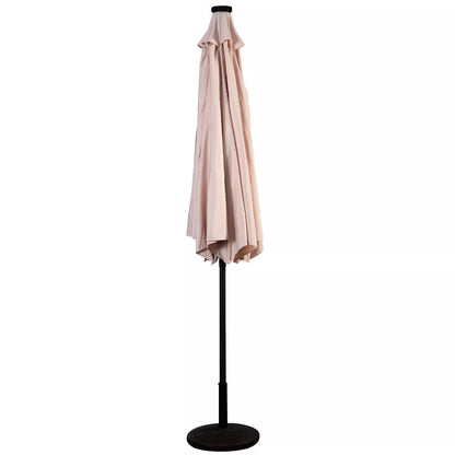 Costway 10FT Patio Solar Umbrella LED Patio Market Steel Tilt W/Crank Outdoor Orangeblue New