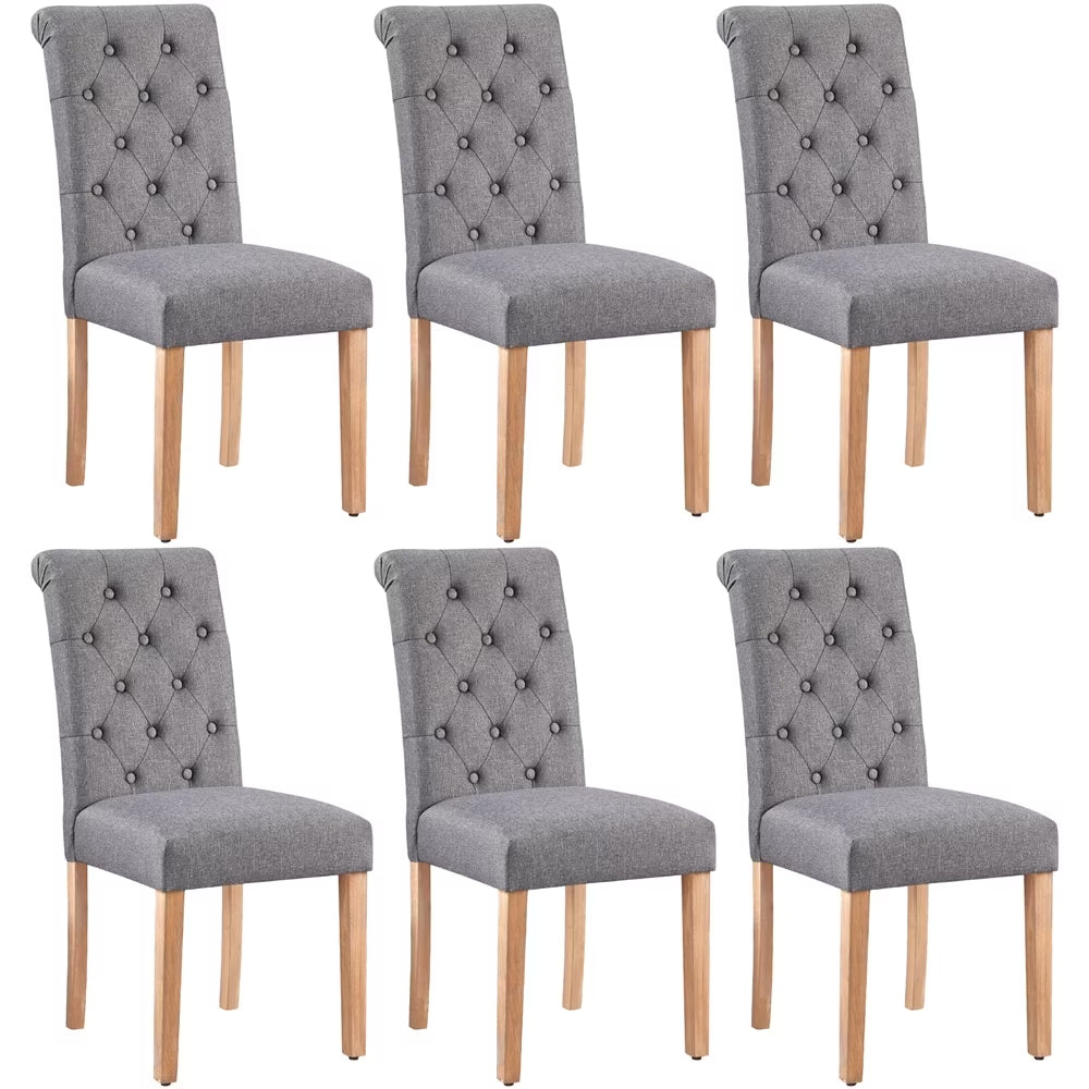 Set of 6 Padded Parsons Upholstered Dining Chairs