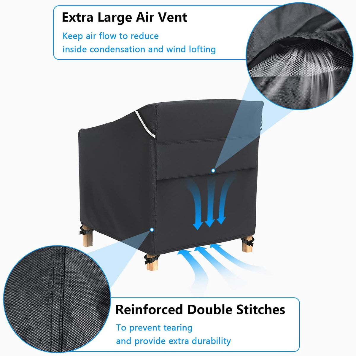 Waterproof Patio Chair Covers, 2-Pack, 32 x 37 x 36 Inches
