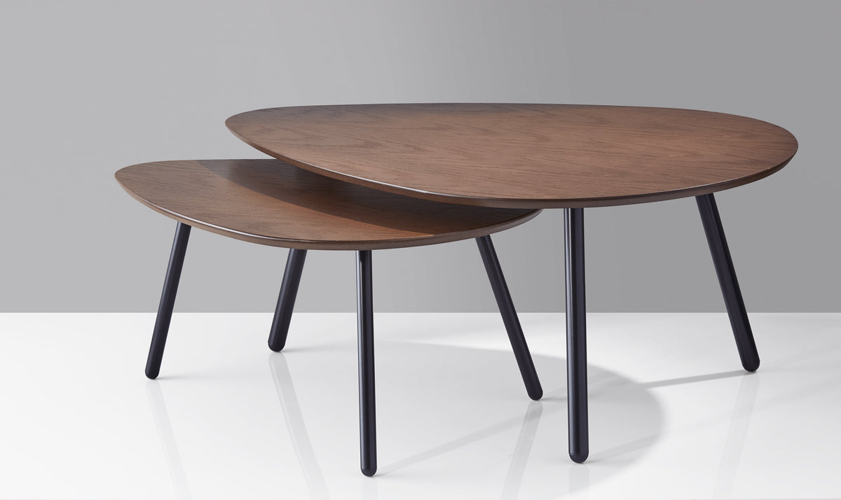 Hendrix Walnut Nesting Coffee Tables, Set of 2