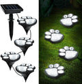 4-Pack Solar Paw Print Pathway Lights, IP55 Waterproof