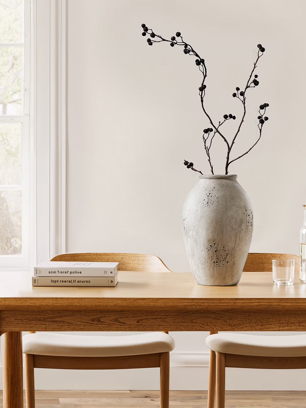 LE TAUCI Ceramic Vase, 13.2 Inch Tall Large Ceramic Vase for Flowers, Rustic Farmhouse Flower Vase for Living Room, Console Table, Entryway and Centerpiece Decor, Speckled Gray Vase