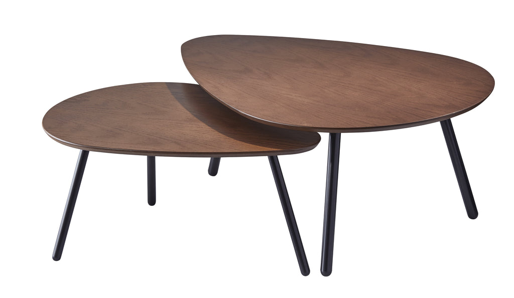 Hendrix Walnut Nesting Coffee Tables, Set of 2